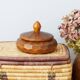 Faceted carved wooden box, vintage