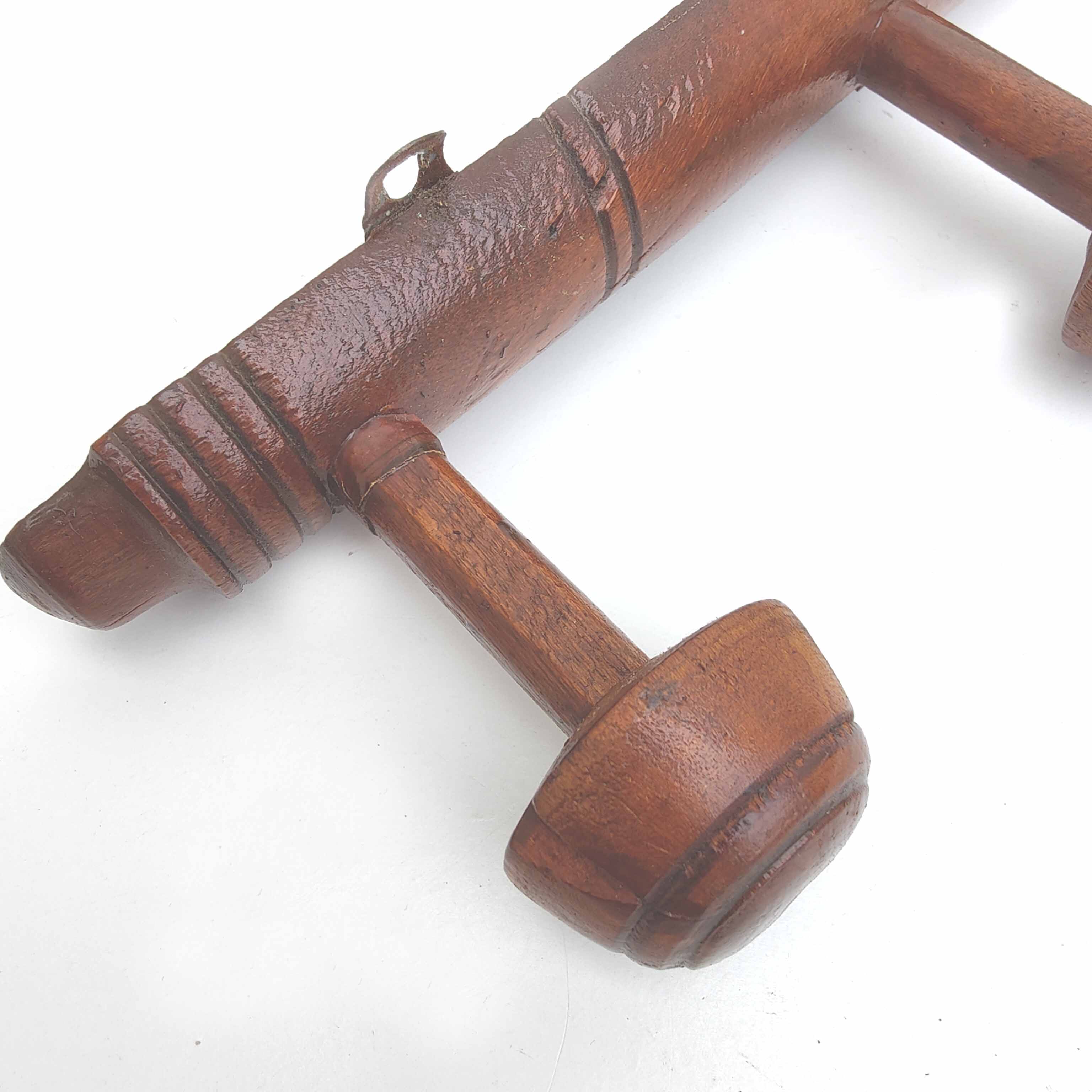 Wooden coat rack bamboo style 4 hooks mushroom shape