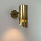 Vintage adjustable wall light, solid perforated brass, France 1960