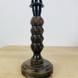 Vintage brutalist wooden lamp