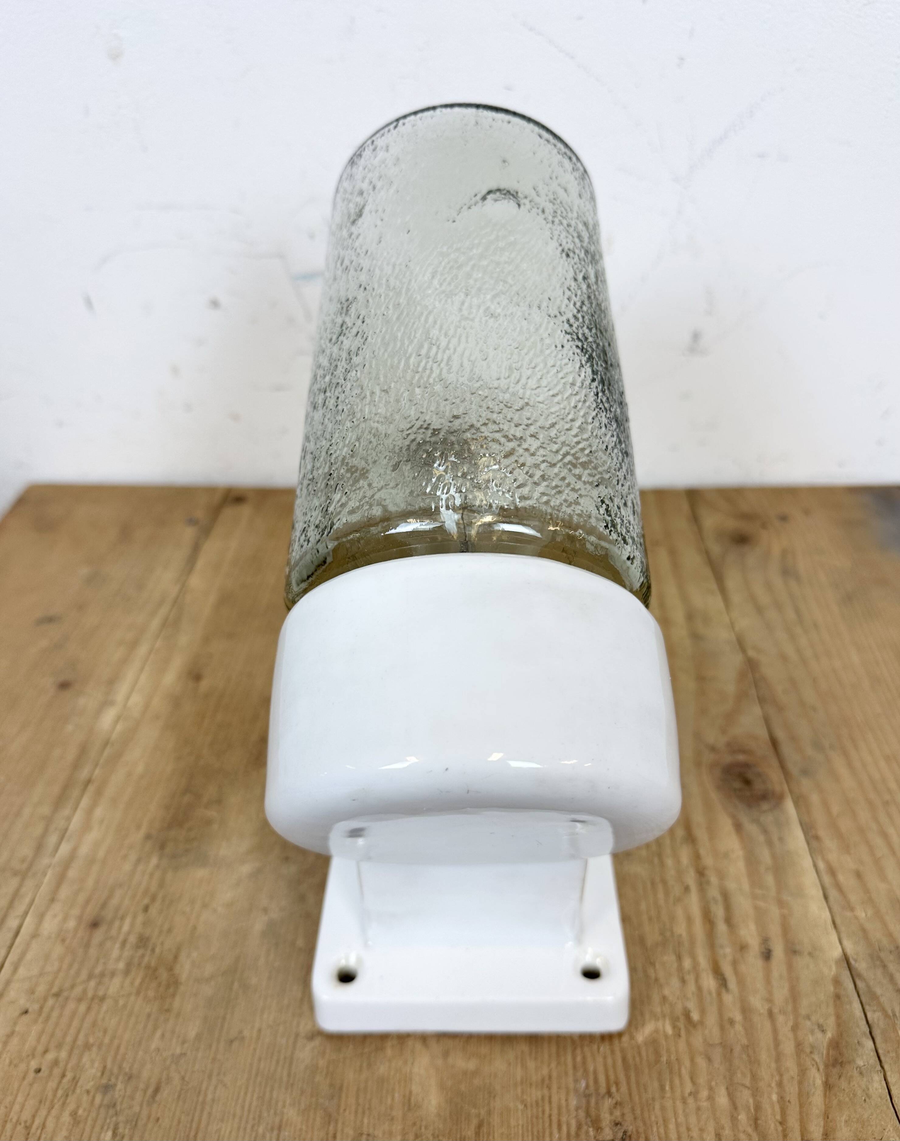 Vintage white porcelain wall light, 1960s