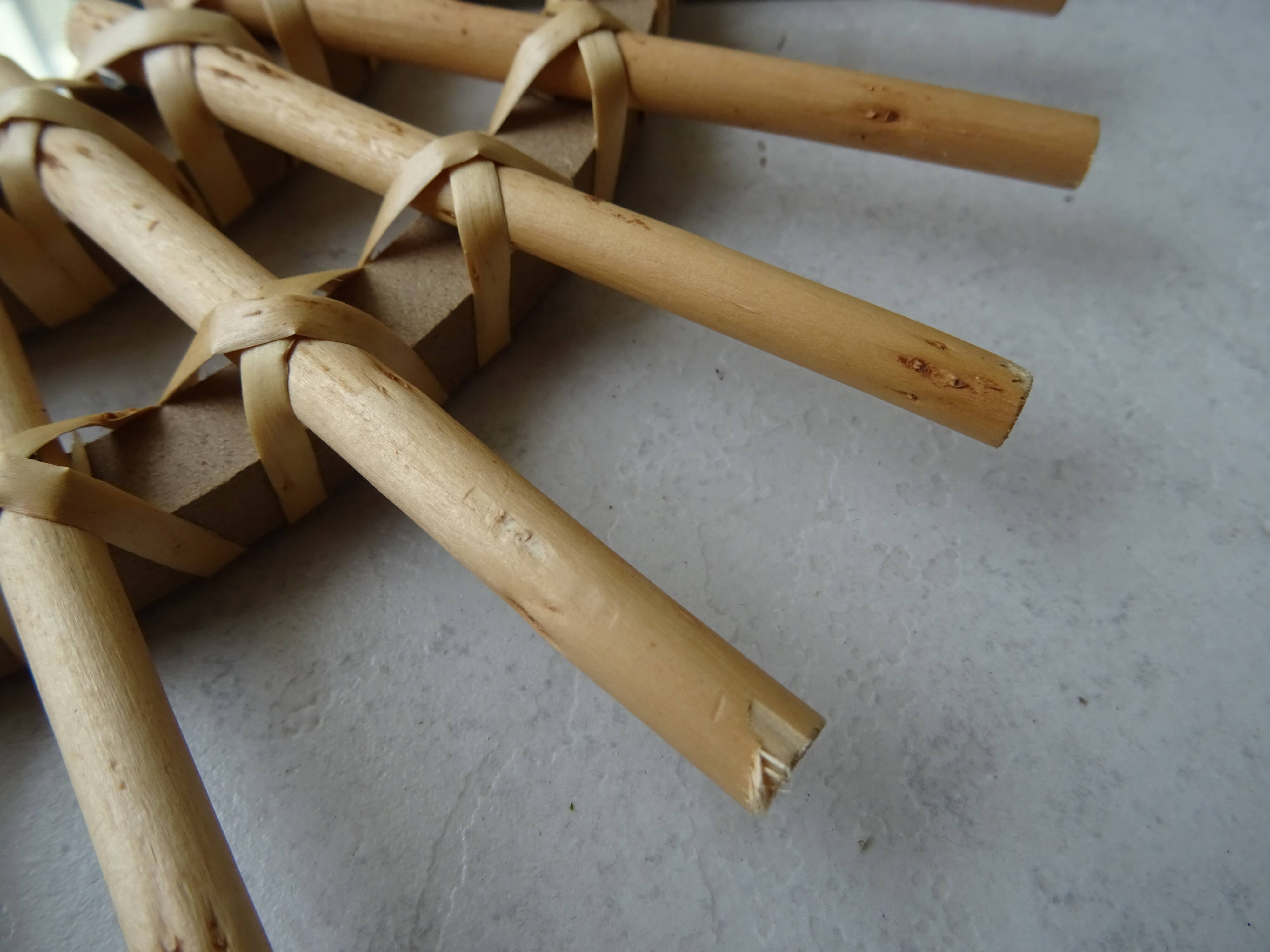 Vintage sun rattan mirror