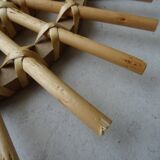 Vintage sun rattan mirror