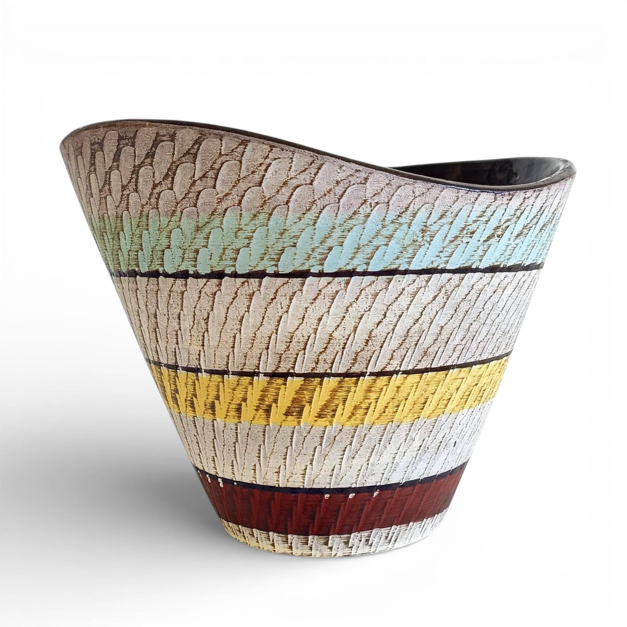 Dümler & Breiden Ceramic Bowl, Sgraffito Décor, West Germany, 1950s