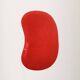 Scandinavian stool with red velvet and brass