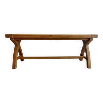 Solid Oak Dining Bench with Cross Legs