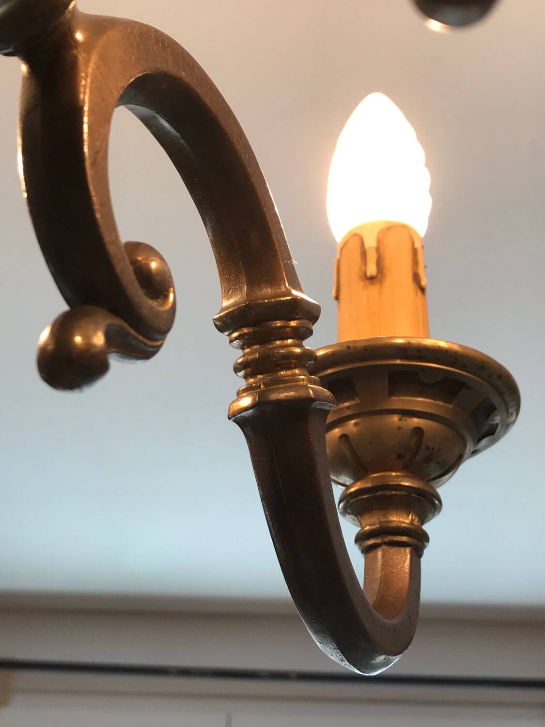 Lustre bronze 6 branches néoclassique