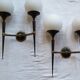 Pair of gold and lay sconces Arlus 1960