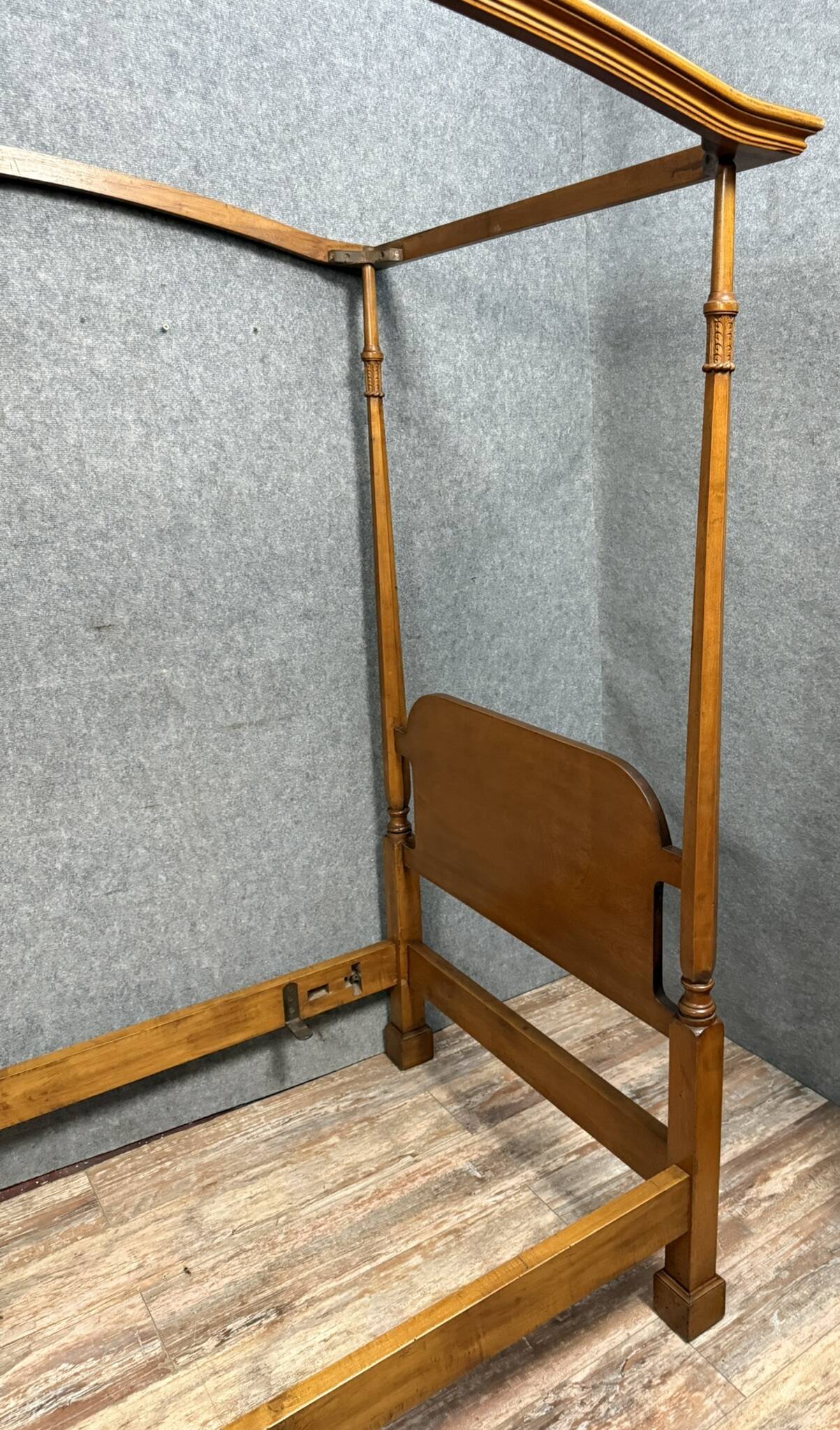 Solid wood four-poster bed