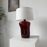 Red ceramic table lamp from the 70s