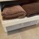 Meuble vintage en osier blanc