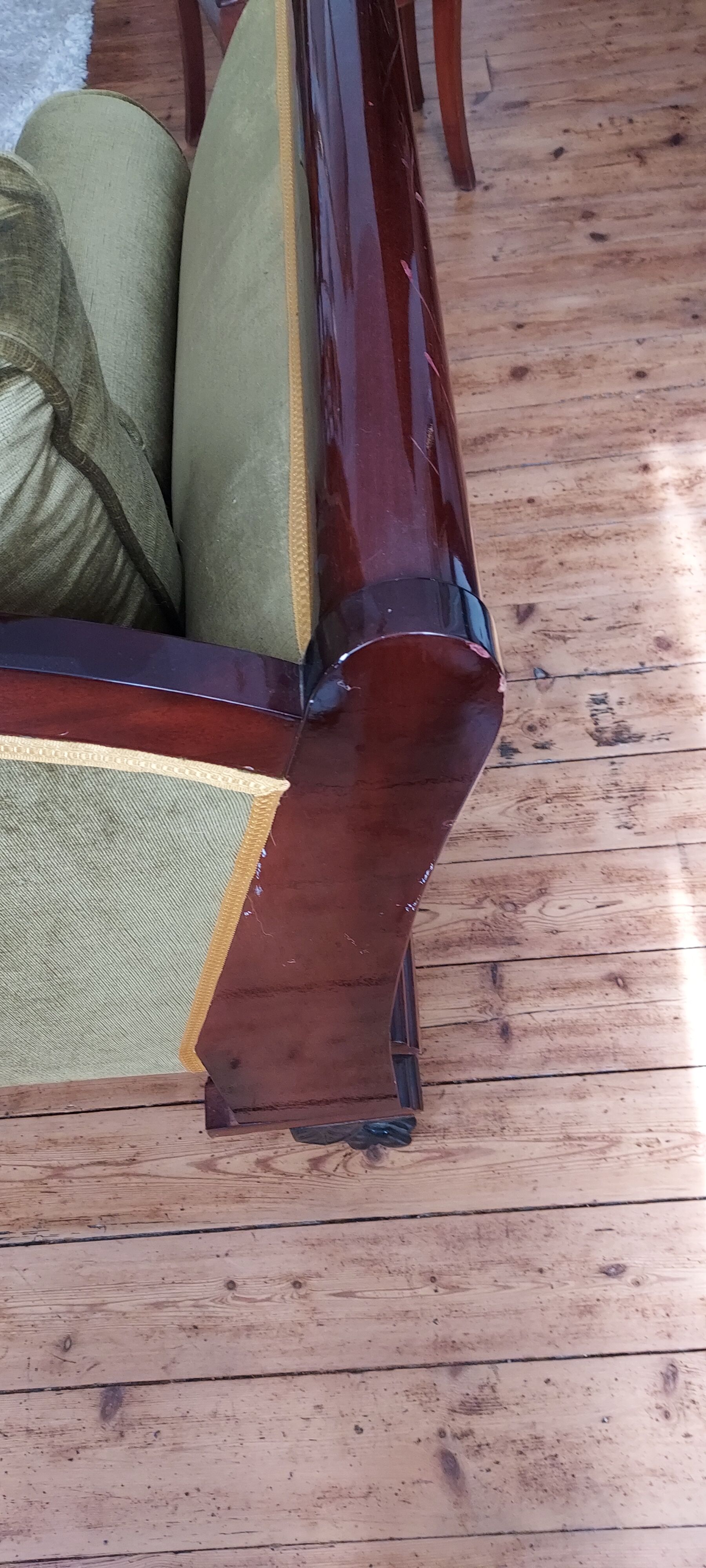 Empire style mahogany bench