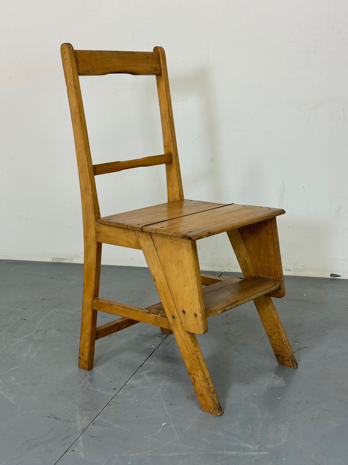 Vintage aesthetic Metamorphic library stairs chair, 1930s