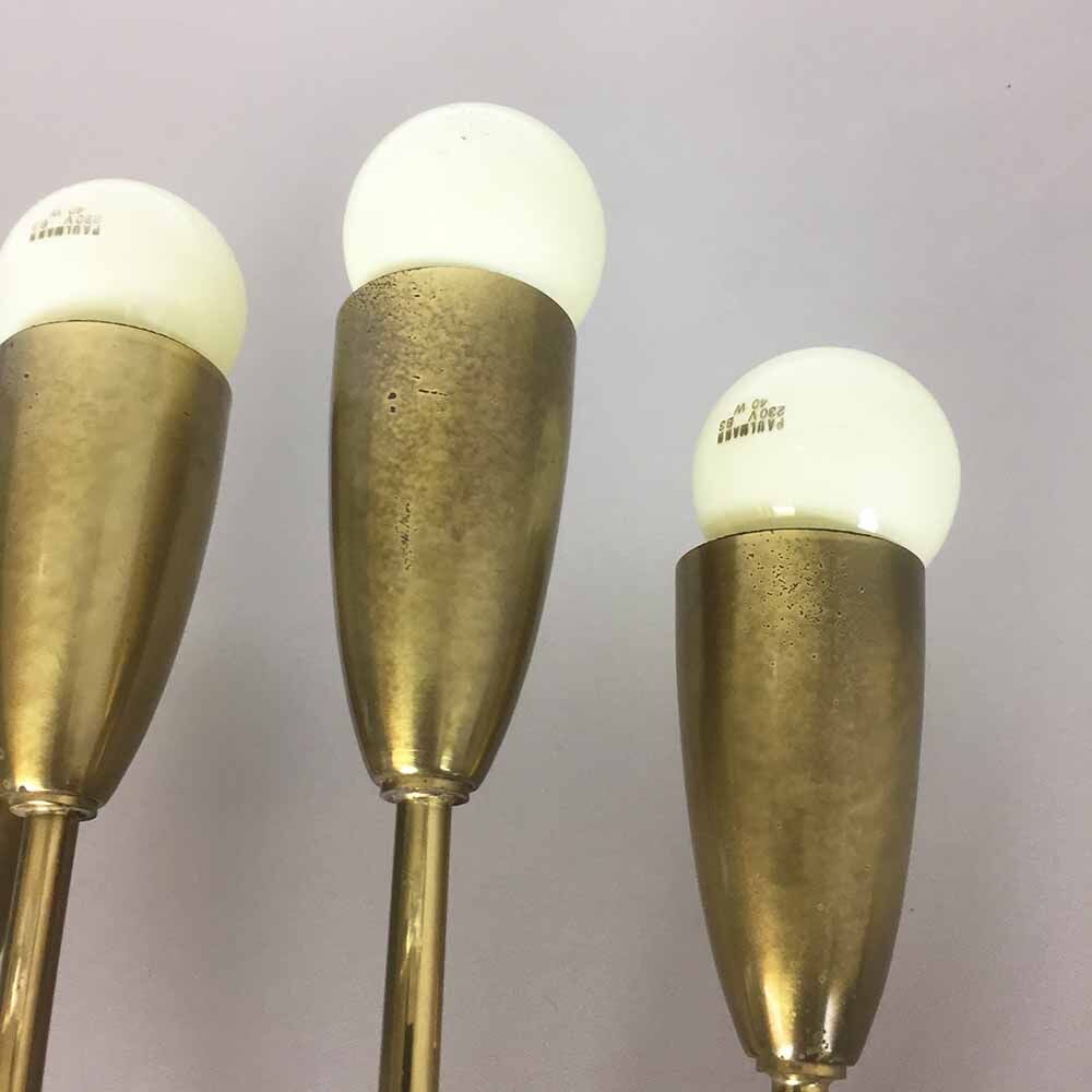 Italian wall light | applied in metal and brass - 1960 s | midcentury modern