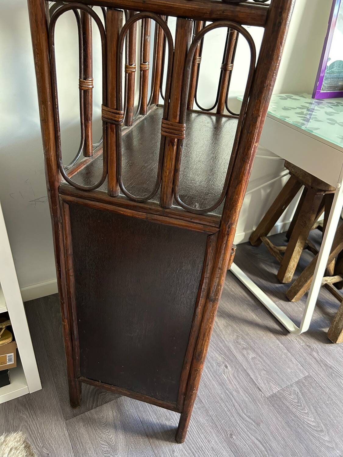 Rattan shelf / bookcase with cabinet