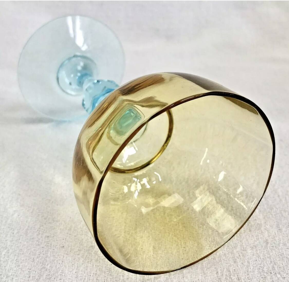 6 anciens verres à vin eau bicolores George Sand