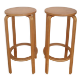 Paire de tabourets hauts vintage