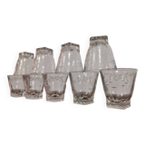 Set of 9 French Cordial BVB aperitif glasses