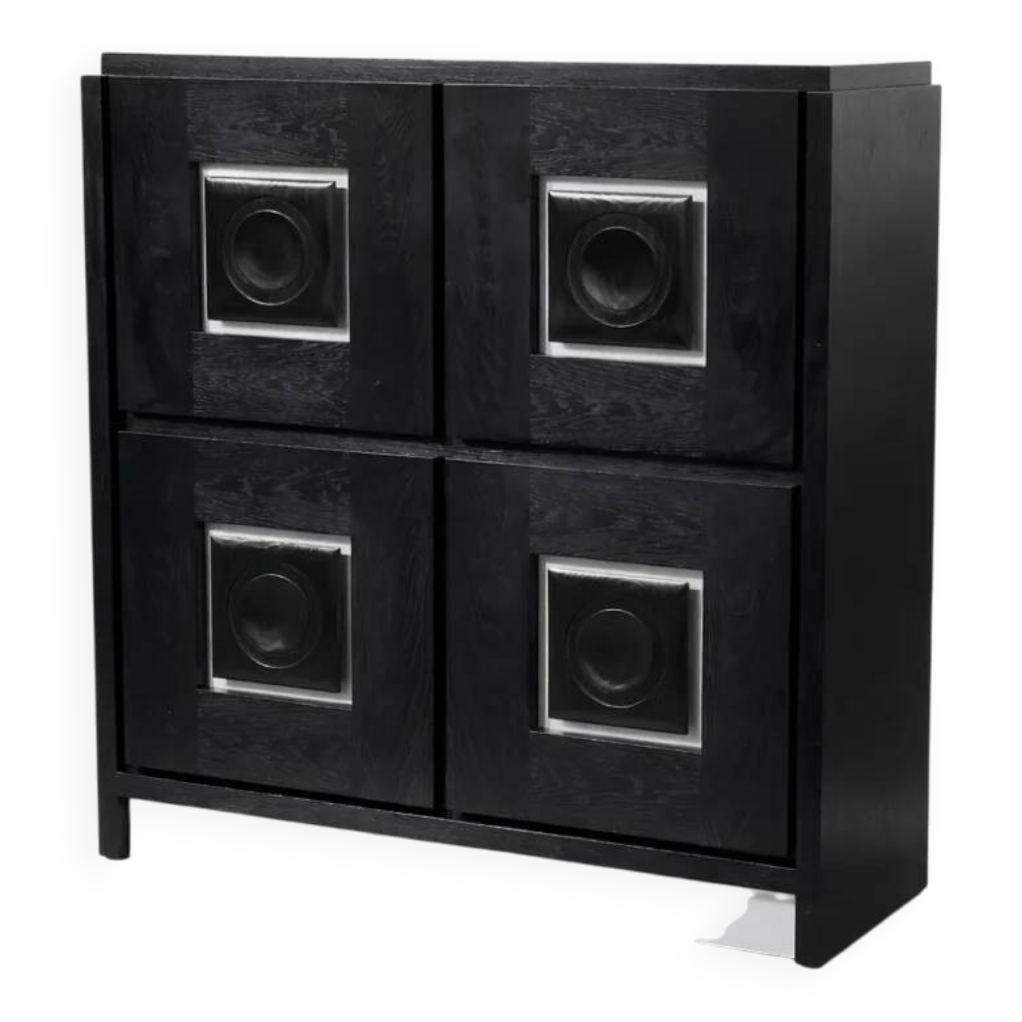 Belgian brutalist black bar cabinet