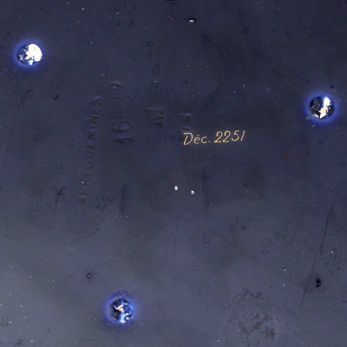 Pair of pot covers - signed and numbered sarreguemines - dark cobalt blue - xixth