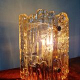 Amber glass wall lamp, design by Carl Fagerlund, Orrefors, 1960.