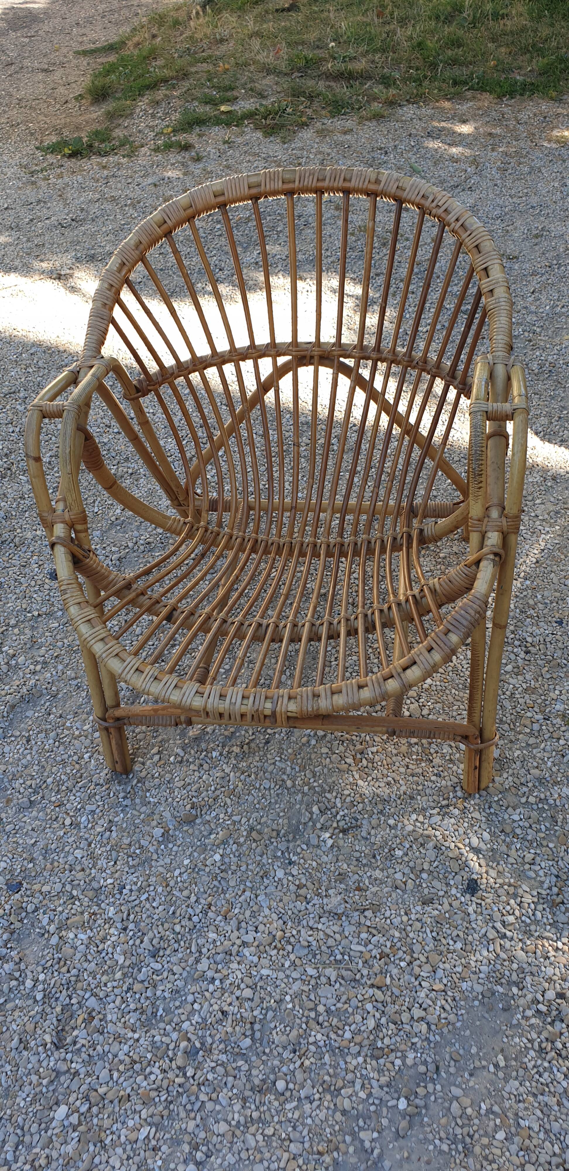 Rattan armchair 1960