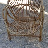 Fauteuil  rotin 1960