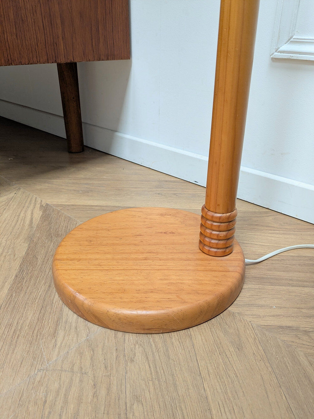Danish pine articulated floor lamp