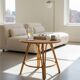Table d'appoint tripode vintage en rotin et bambou (Ø44 cm) – Style Riviera