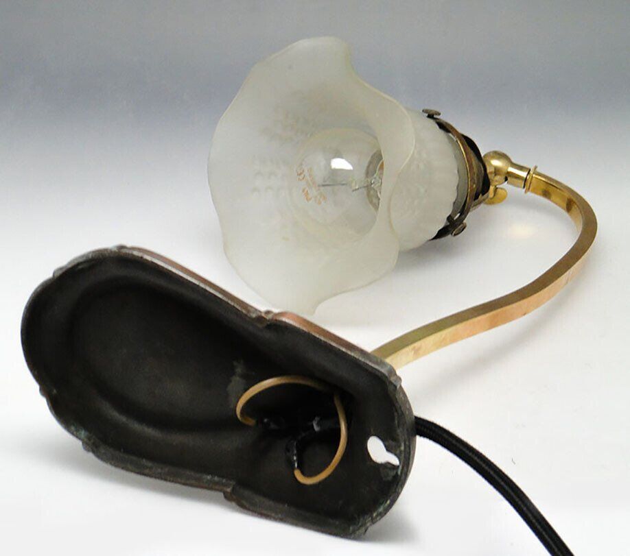 20th century glass and metal table lamp, Austria-Hungary, 1890s