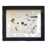 Enhanced etching. The round in the water. Claude BURET (1926-2010)