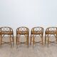 Series of 4 rattan chairs, France, 1960