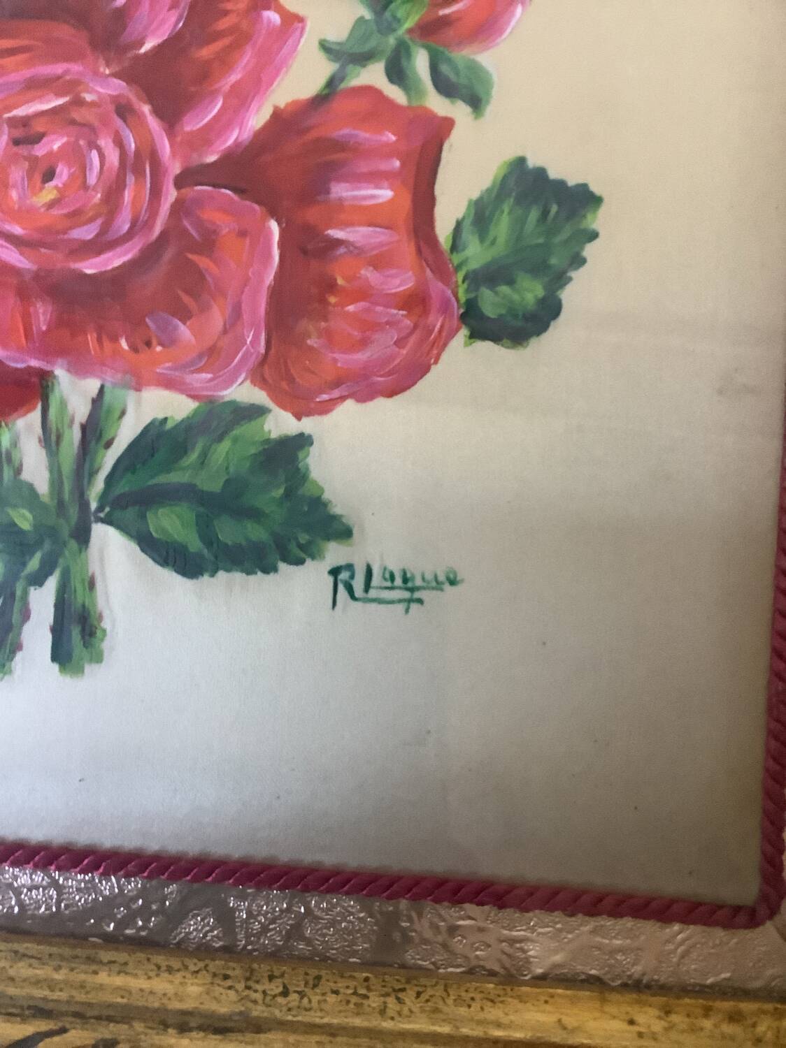 Framed silk painting