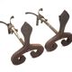 Vintage chenets, pair of brutalist chenets, fireplace accessory.
