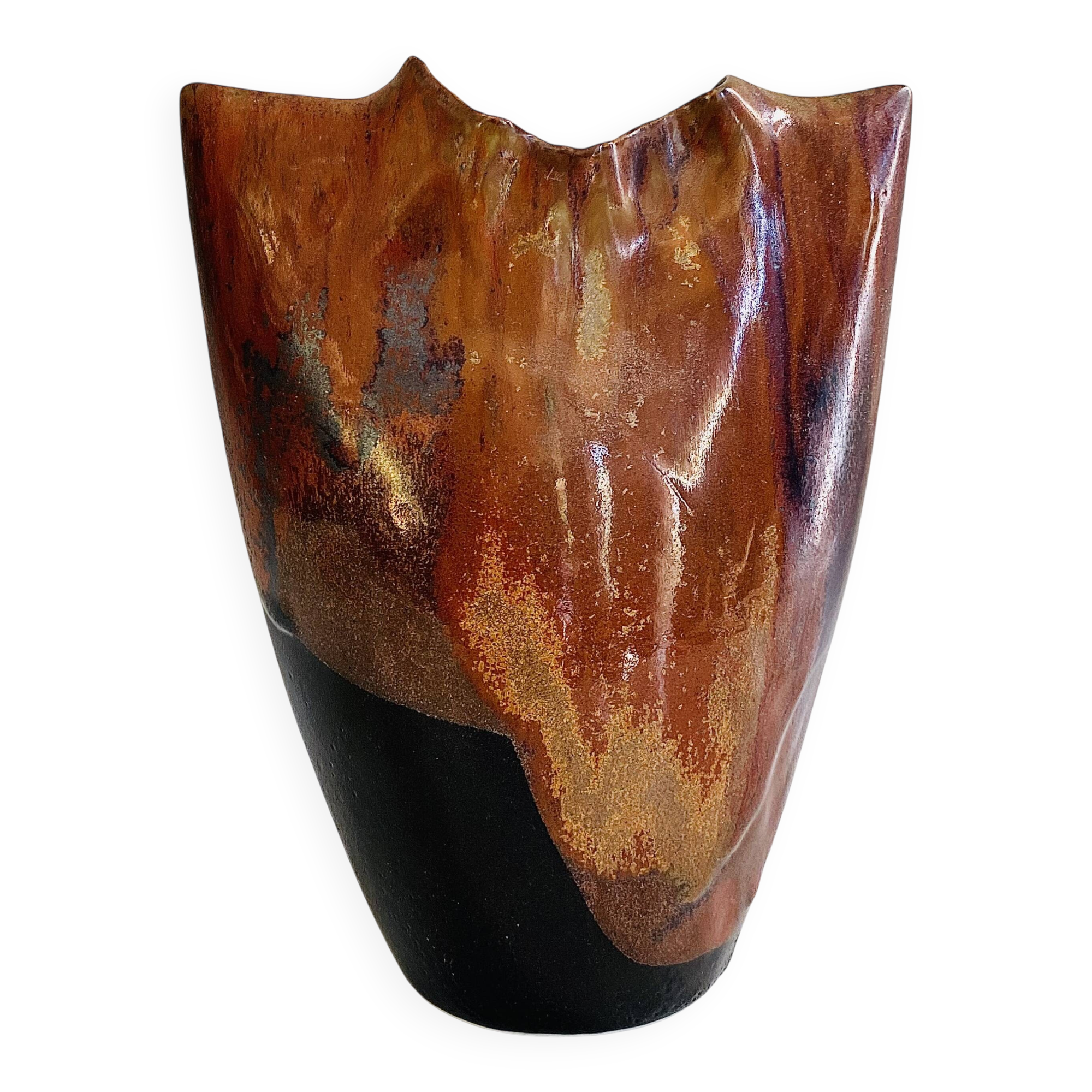Vase argile émaillée, 20 cm
