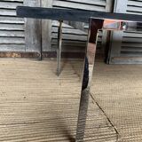 Chrome coffee table and slate tray
