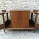 Rolling bar cabinet in walnut
