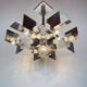 Vintage metal chandelier by Gaetano Sciolari, Italy, 1950s