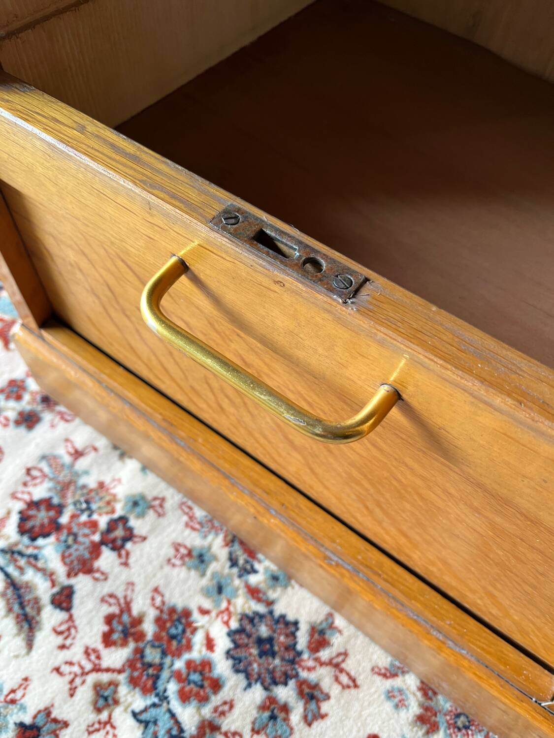 Vintage 70s double curtain filing cabinet