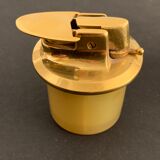Briquet franco américain en laiton et cuir piqué sellier