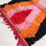 Moroccan Berber carpet Boujaad corridor with colored diamonds 292x82cm
