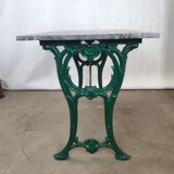 Wrought iron bistro table and vintage grey marble