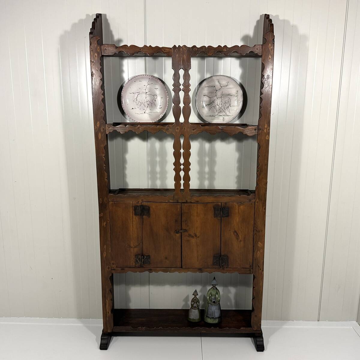 Antique rustic wall unit plate cabinet 1900