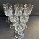 6 verres à vin – cristal léger taillé