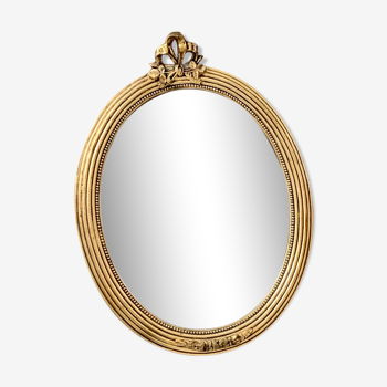 Miroir doré ovale 37x27cm