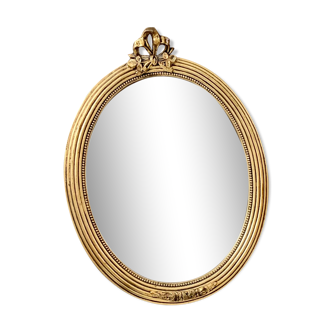 Miroir doré ovale 37x27cm