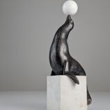 Art Deco sea lion sculpture attributed Marcel-André Bouraine, 1920s