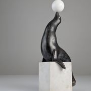 Sculpture de lion de mer Art Déco attribuée à Marcel-André Bouraine, années 1920.