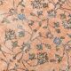 Tapis vintage turc floral fait à la main, orange pastel doux, 7x10