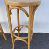 Curved wooden bar stool